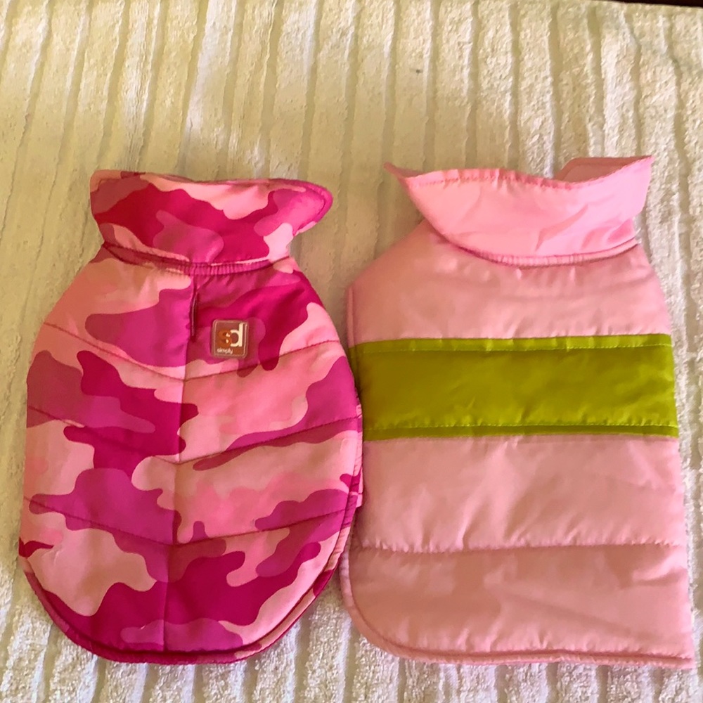 2 raincoats/jackets for small dog